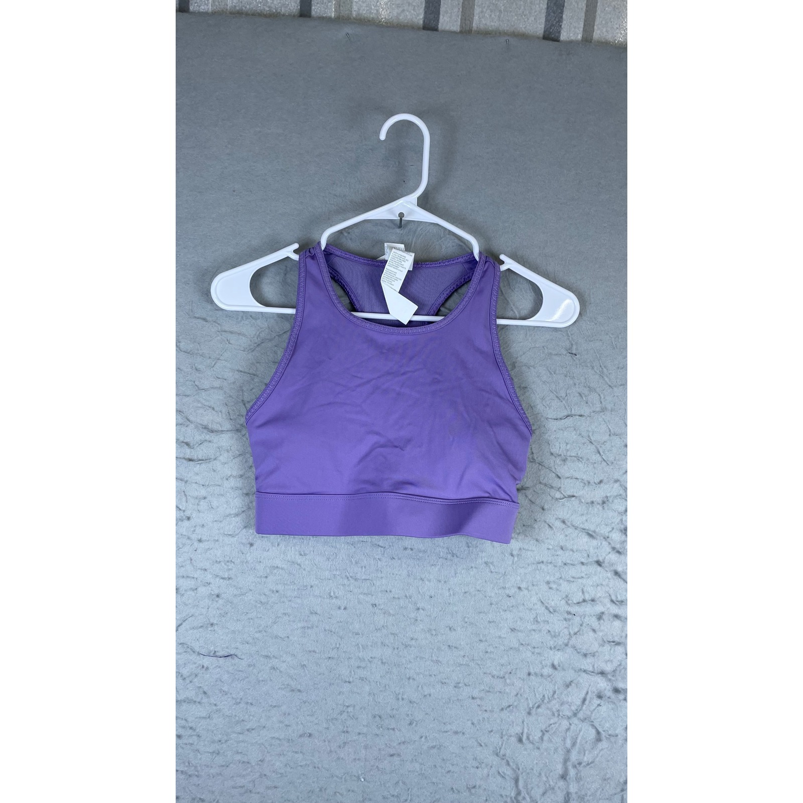Fabletics Sports Bra Women Xs Purple Excellent Racerback Mesh High Neck Crop